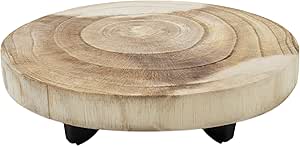 Spetebo Houten plantenkruk, teak, 20 x 7 cm, kleine decoratieve kruk, bloemenkruk, massief handgemaakt