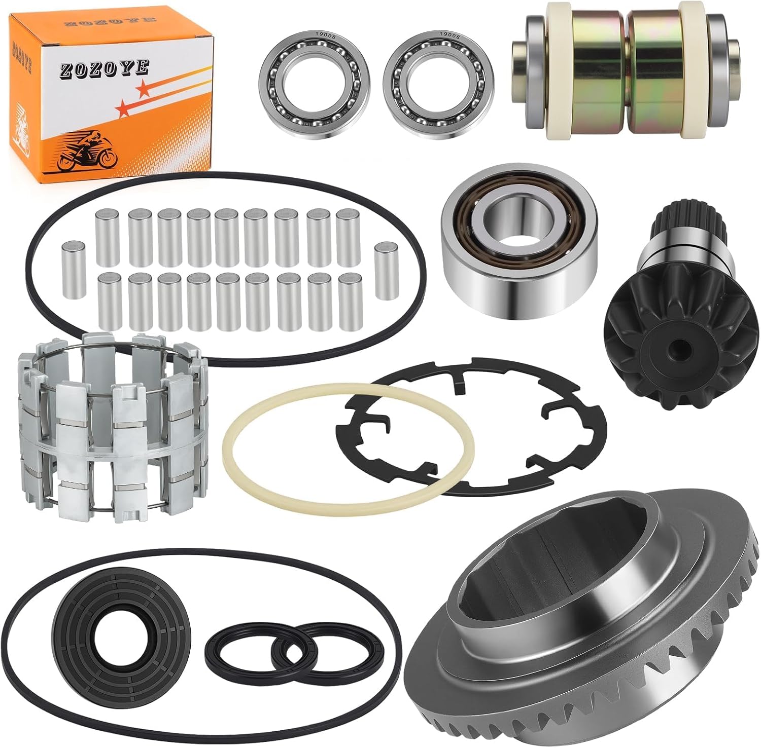 Front Differential Ring & Pinion Gear Set + Hub w/Roll Cage + Armature Plate For Polaris RZR Ranger Sportsman 325 570 800 900 1000 2011-2017 3235441