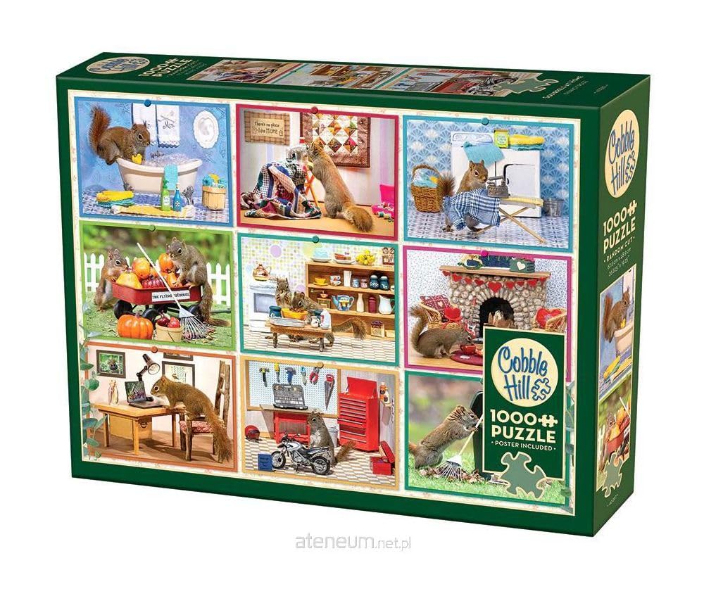 Cobble Hill 1000 Piece Puzzle - Squirrels at Home- Sample Poster Included