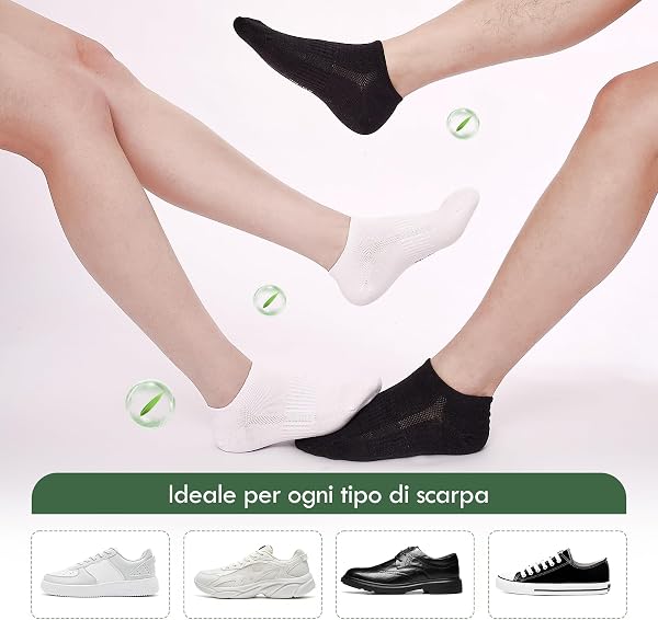 Cirorld Calzini Bambù Sportivi per Donna e Uomo 39-42,43-46, 6 Paia Corti Traspiranti, Antibatterici e Anti-Odore, Assorbimento Umidità per Running - 5