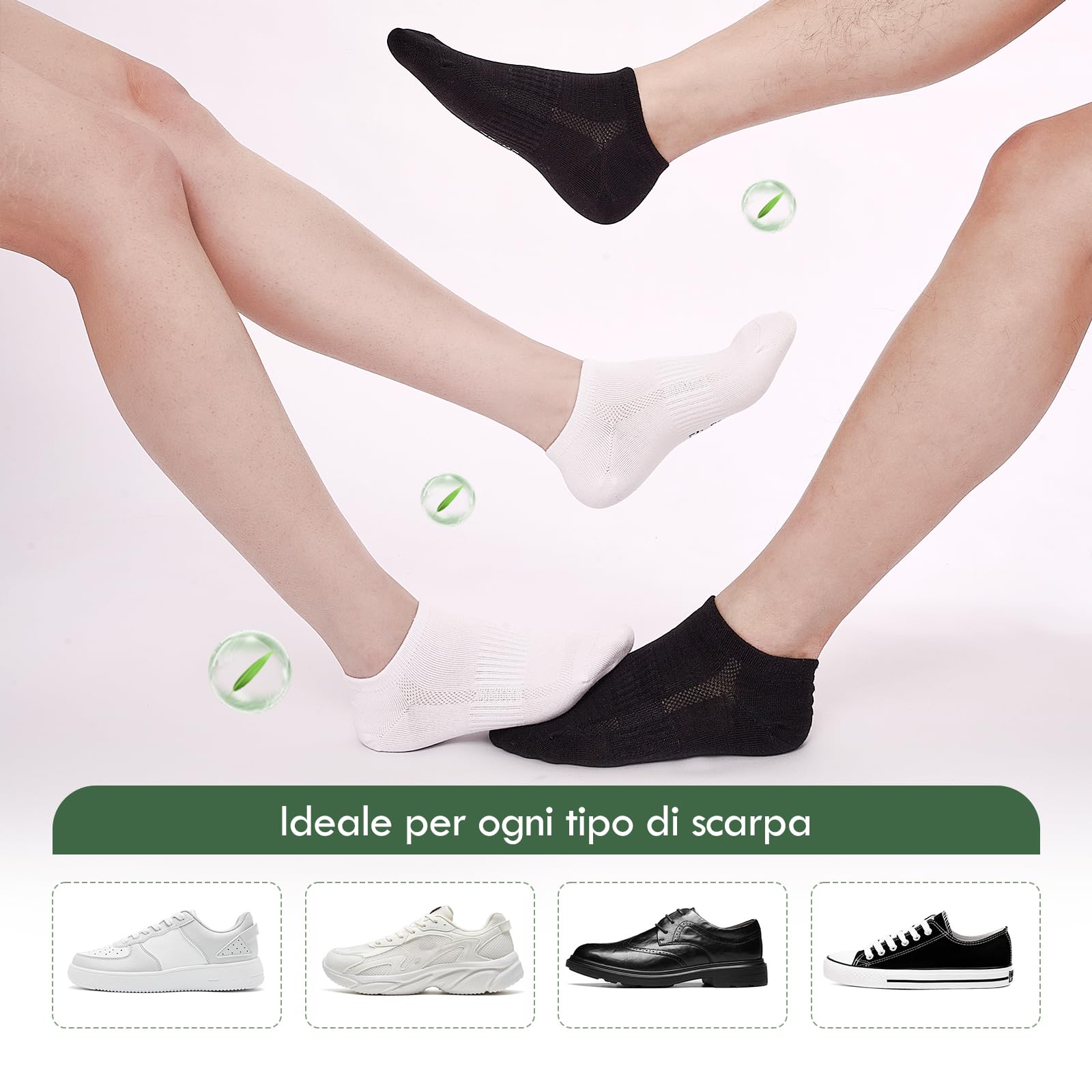 Cirorld Calzini Bambù Sportivi per Donna e Uomo 39-42,43-46, 6 Paia Corti Traspiranti, Antibatterici e Anti-Odore, Assorbimento Umidità per Running