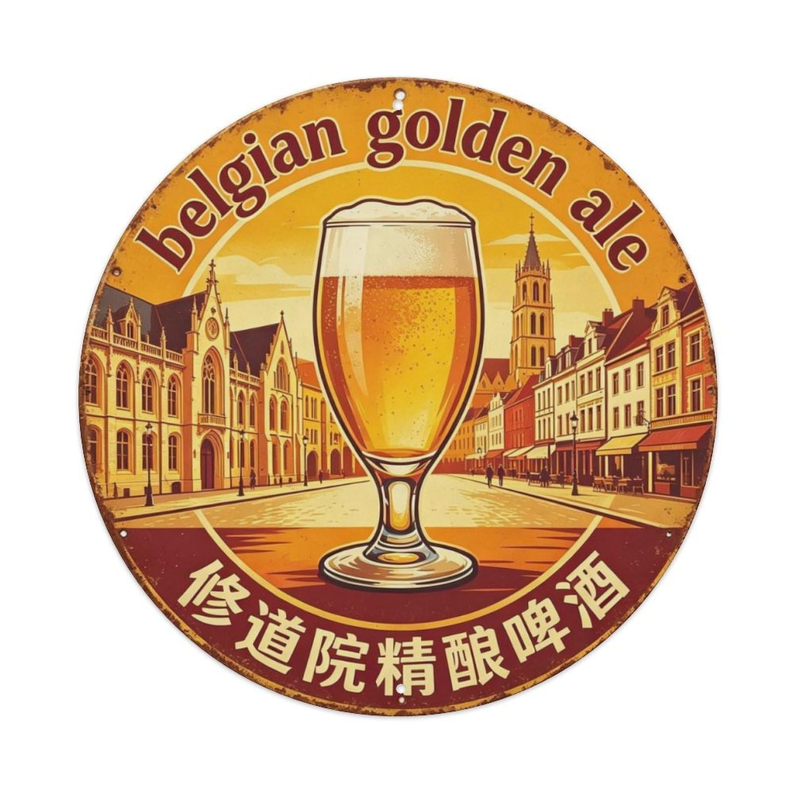 Belgian Golden Ale Metal Tin Sign Plaque