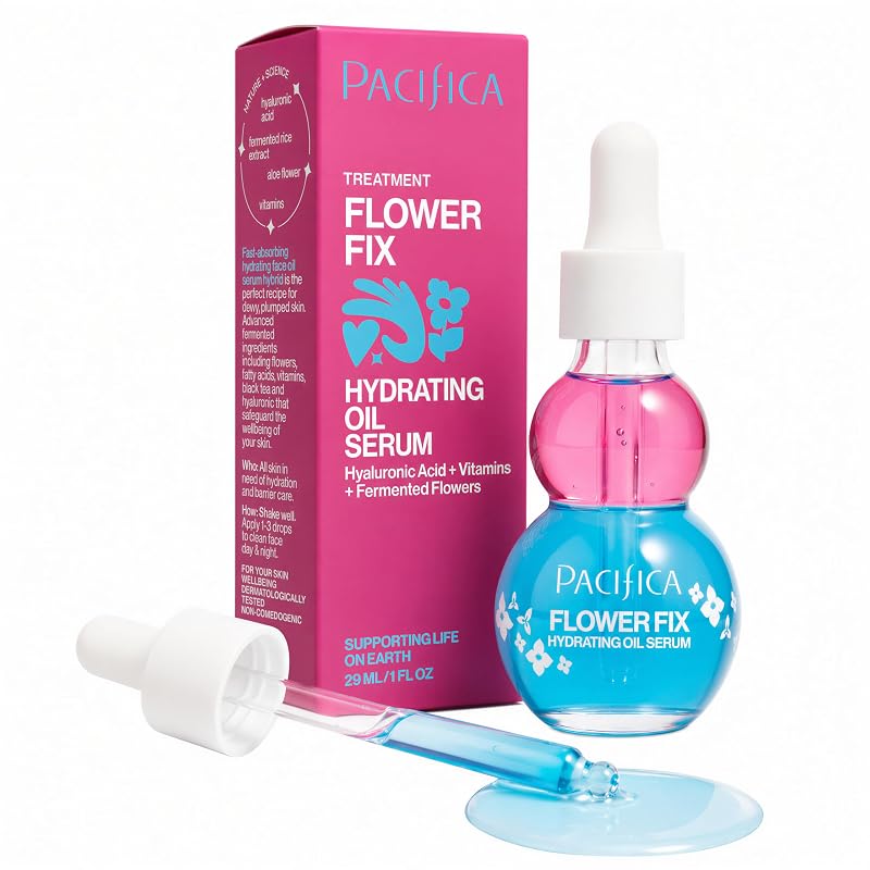 Sérum facial bifásico em óleo Pacifica Flower Fix com ácido hialurônico