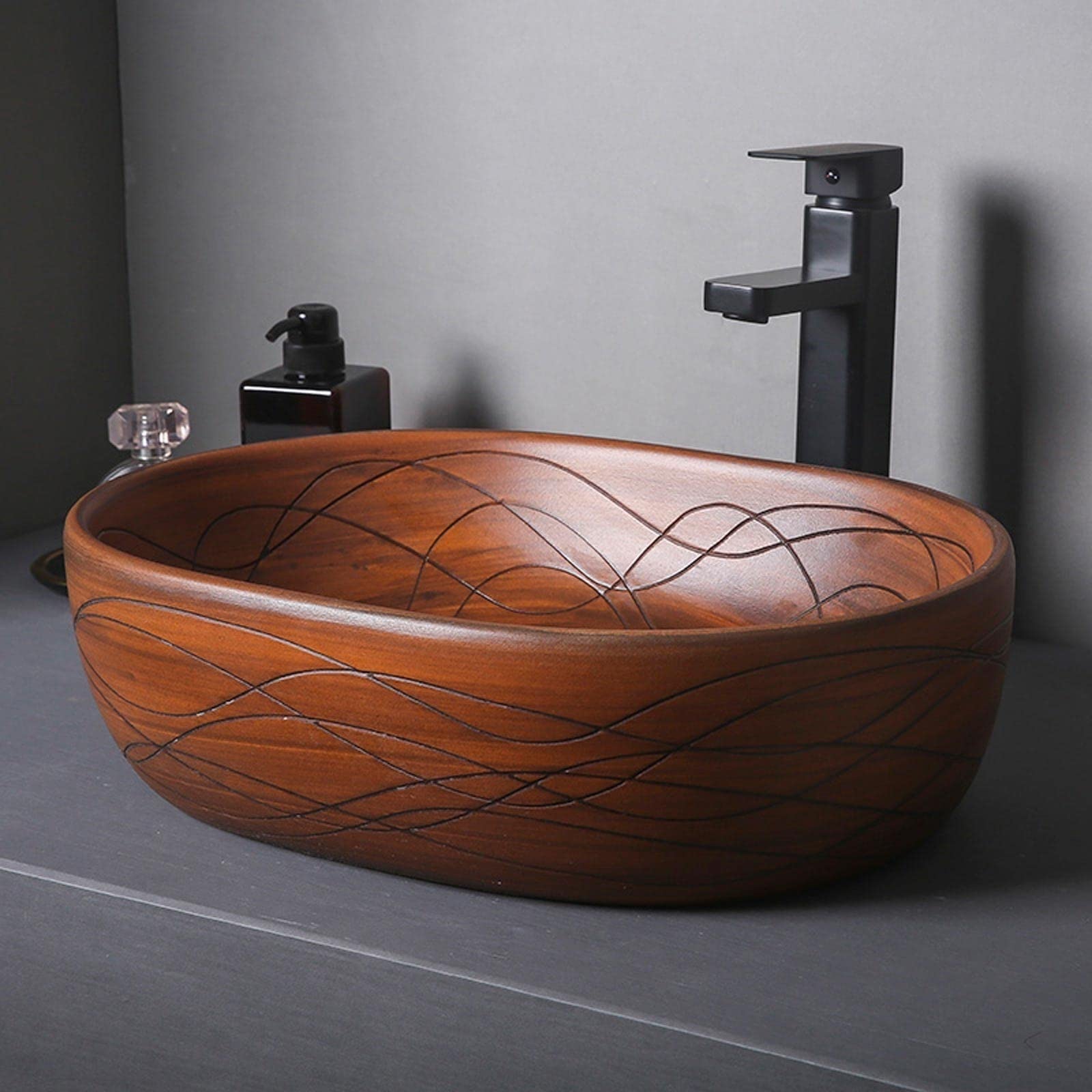 Zlewozmywaki łazienkowe owalne nad blatem porcelanowe ceramiczne naczynie łazienkowe naczynie łazienkowe umywalka umywalka artystyczna umywalka 47,5 cm x 34,8 cm x 13 cm wpuszczana umywalka