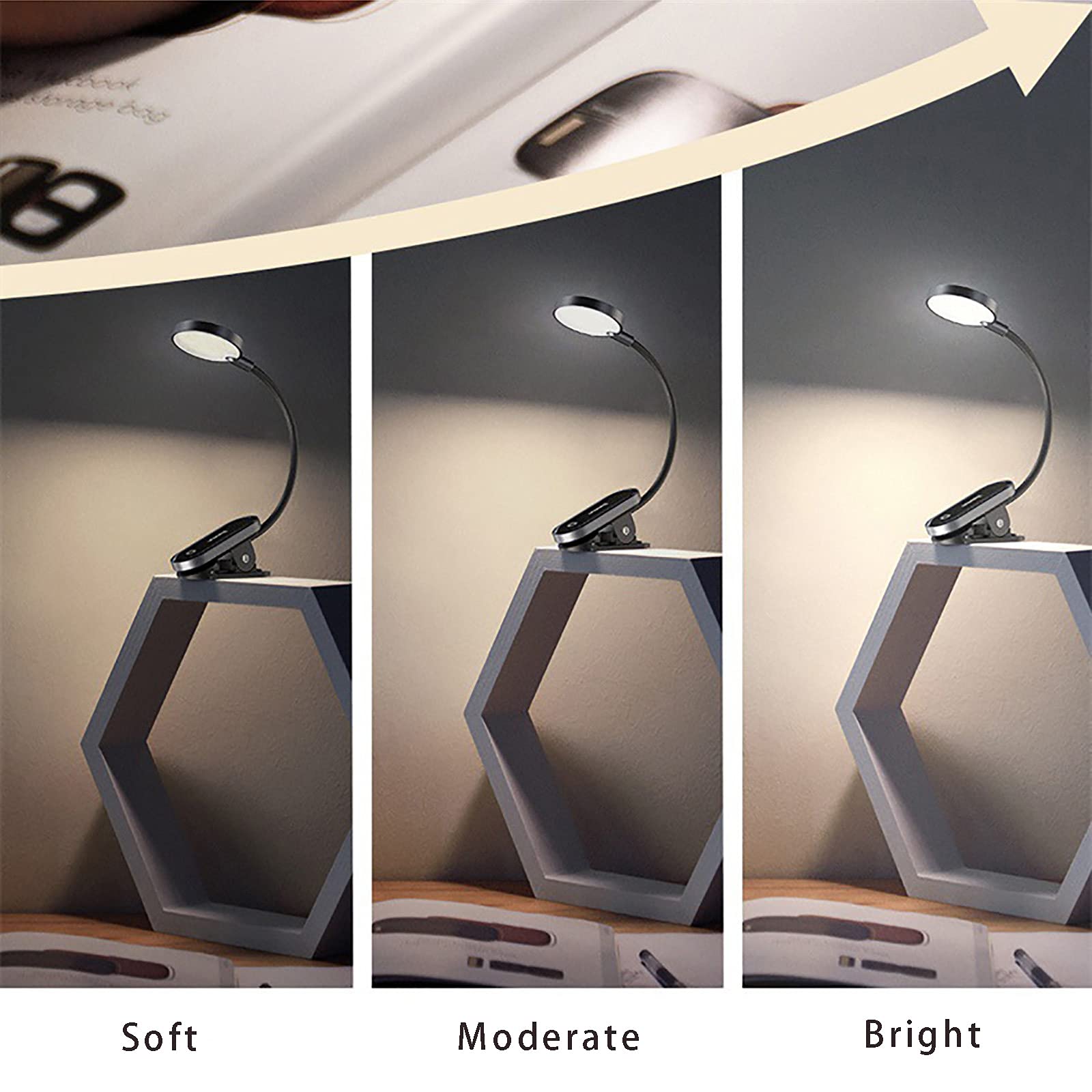 Light LUMIÈRE USB USB LED Rechargeable Mini Clip-on Lampe De Bureau Flexible Night Light Light Lampe De Lecture pour La Chambre À Coucher De Voyage