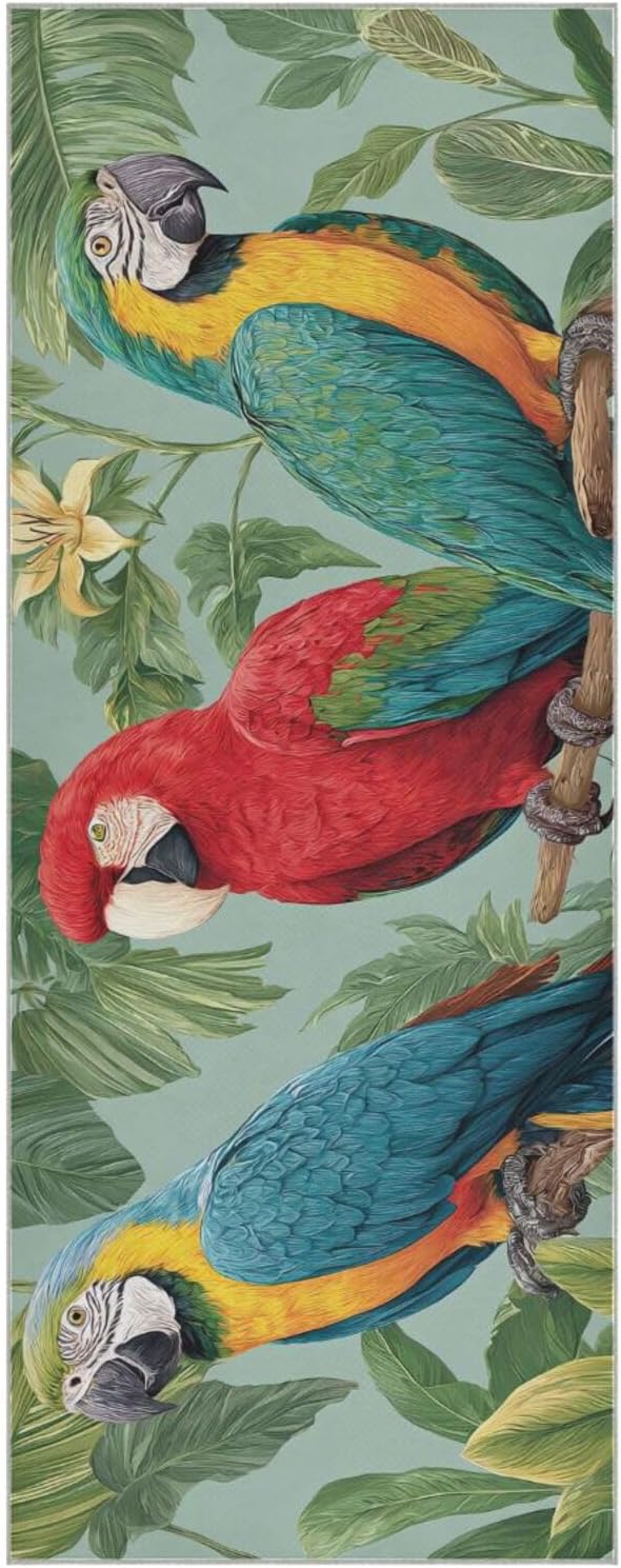 Parrots Branch Hot Yoga Towel – Stylish, Non-Slip, Grip Dot, Super Absorbent, 27" x 73" - Yoga Mat Towels for Exercise, Fitness