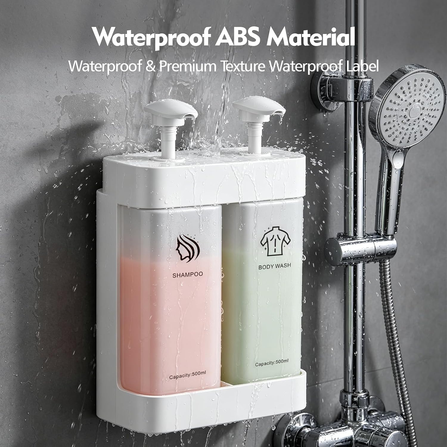 Refillable ABS Wall Mount Shower Soap Dispenser for Shampoo image 4