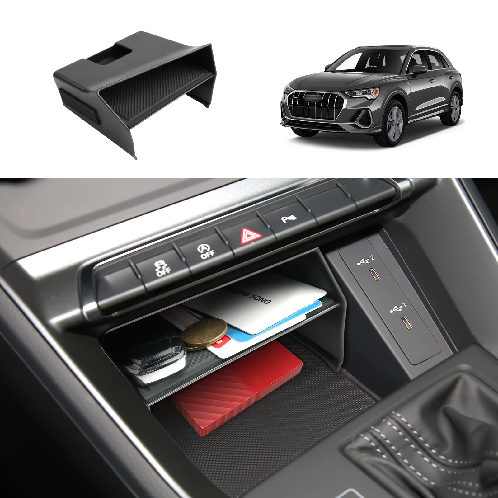 Housse D'accoudoir Central Pour Audi Q2 (2018-2022) - Protection Anti-rayures, Cuir Synthétique, Installation Facile
