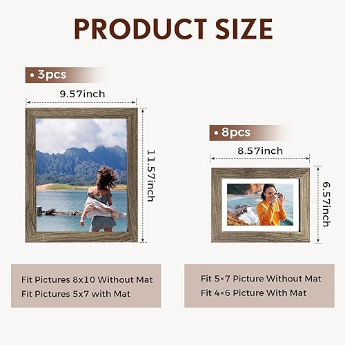 Miniatura 9 de Muzilife - 11, 12 portaretratos para collage, marcos para fotos para exhibición y decoración de la pared para el comedor, el dormitorio y la sala de