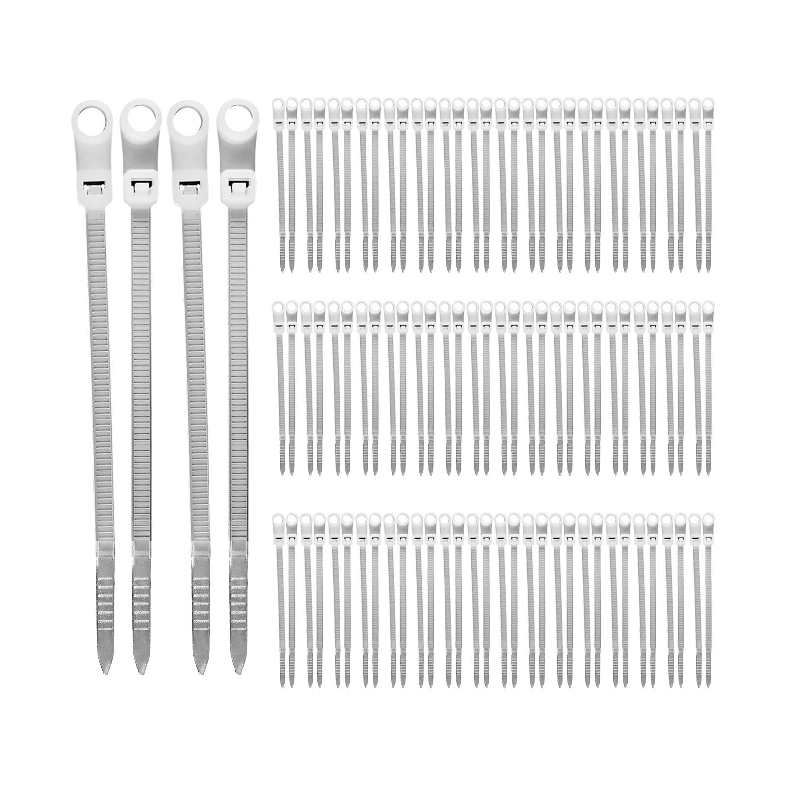 of 100 Heavy Duty Nylon Fastening Straps with Screw Holes for Secure Wire Management and Organization Home Wiring Organizers