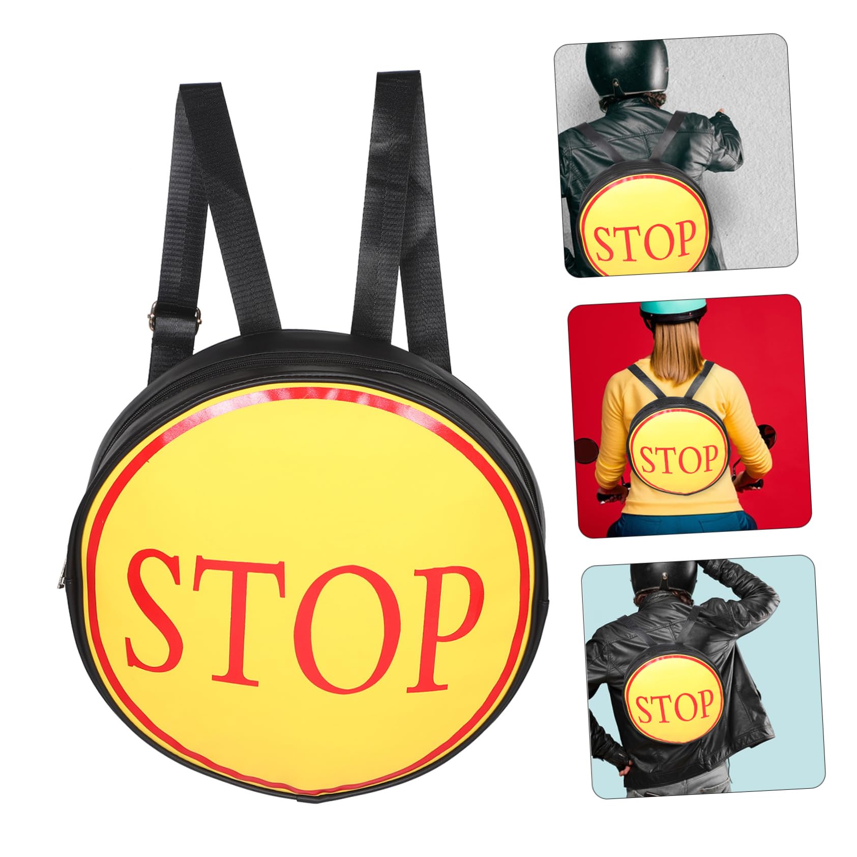 Zaino da Moto in Pu Tracolla Ergonomica, Design Stampato Unico, per Viaggi in Spostamenti Quotidiani