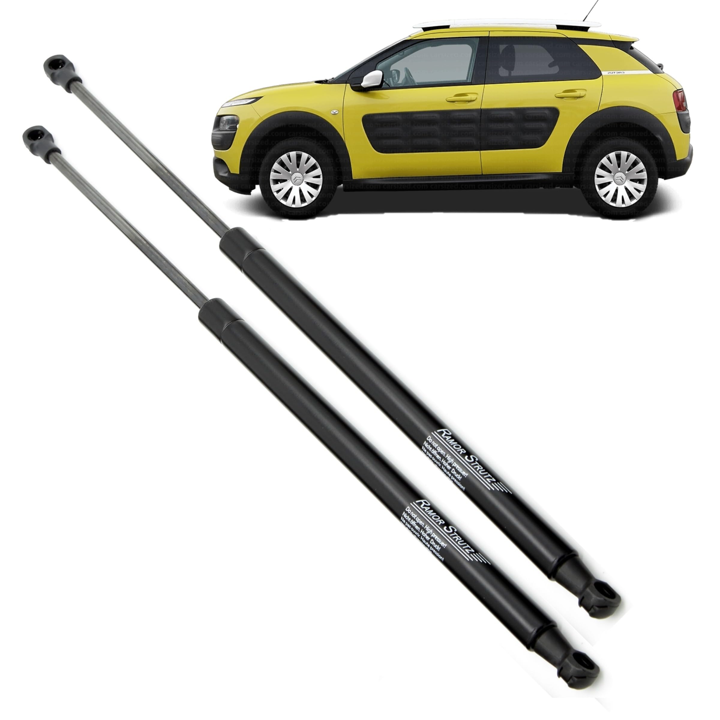 2x Molle a Gas Compatibile con Citroen C4 Cactus 2014-2021. Ammortizzatore Pistoncini Cofano Posteriore Sostituzione per 9800805480 e altri.