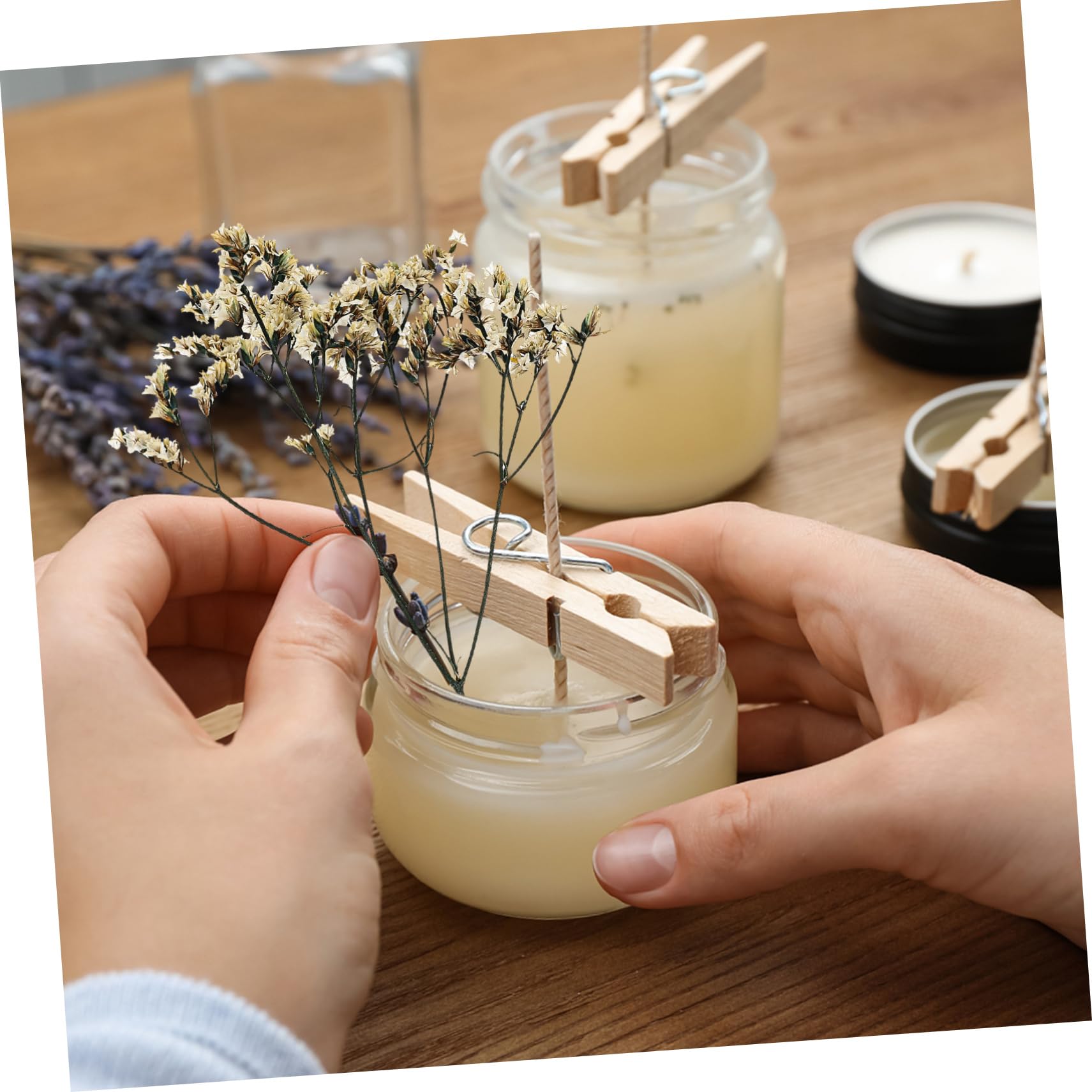 Abaodam 5ensembles Fleurs Séchées Naturelles pour Kit De Matériaux Artisanaux Aromatiques pour Bougies Et Décorations Maison Parfait pour Saint-Valentin Et Bricolage