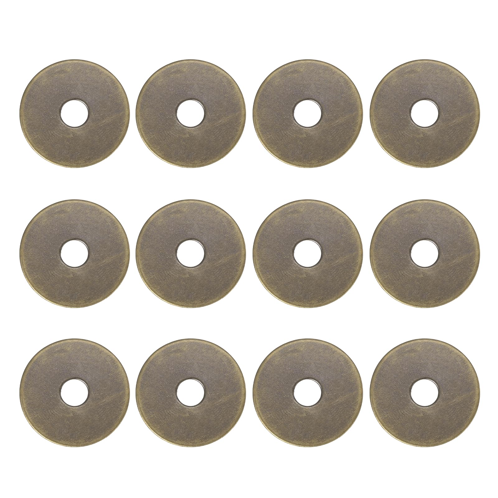 sourcing map 12Pcs Cabinet Knob Backplate, 0.94 Inch Round Shape Brass Backplate Washers Classical Furniture Decoration Gasket for Cabinet Drawer Cupboard Doors Hardware(Bronze Tone)