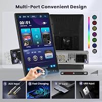 Hikity 10,4" Autórádió CarPlay Android Bluetooth Forgó Kijelző USB AUX 5