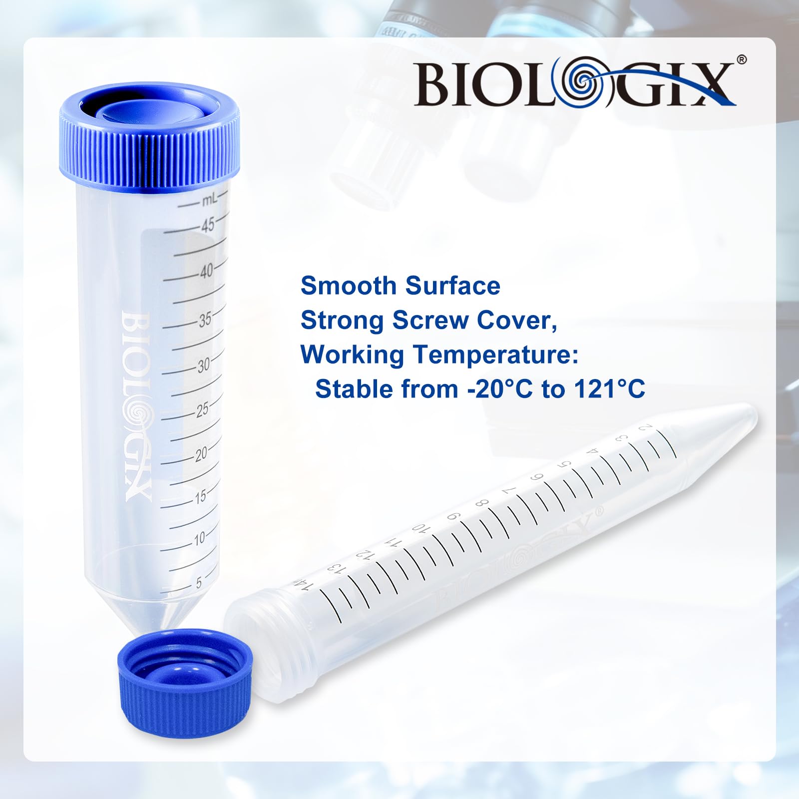 500 provette centrifughe in plastica da 15 ml, provetta in plastica, con graduazione, per esperimenti di chimica di laboratorio, coperta di tenuta (15 ml)