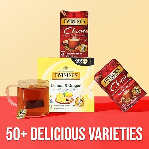 Vista 406 de Twinings, Pure Green Tea - Té verde con sabor suave y aroma atractivo con cafeína, disfruta caliente o helado, bolsas de té individuales
