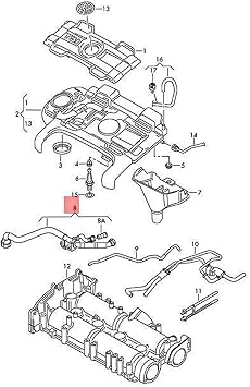 03C103474AD Vent Hose Compatible with VW Seat Skoda Beetle CC Eos Golf OEM Part Number 03C103474AB 03C103474AD 03C103474K