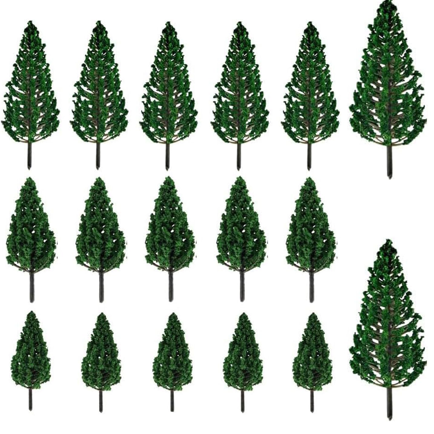 BOBOZHONG 17 Pcs Mixed Model Trees,Miniature Landscape Trees,Building Model Scenery Landscape,for DIY Train Railways,Scenery Diorama Supplies(3.5-9.5 cm)