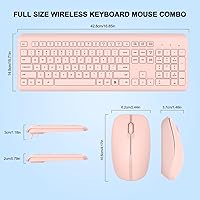 Vista 7 de Wireless Keyboard and Mouse Combo, Full Size Silent Ergonomic Keyboard and Mouse, Long Battery Life, Optical Mouse, 2.4G Lag-Free Cordless Mice