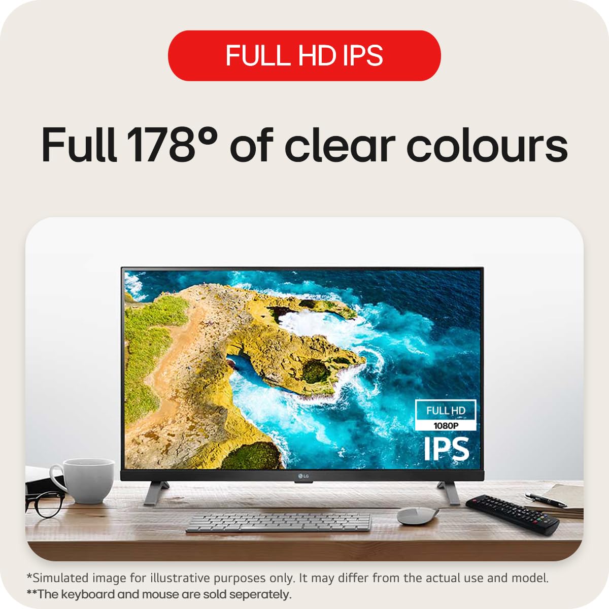 LG Electronics TV Monitor 27TQ625S, 27 Inch, Full HD 1080p IPS Panel, Wifi & Bluetooth Connectivity, Virtually Borderless, webOS Smart TV Apps with Remote Control, Black — view 2