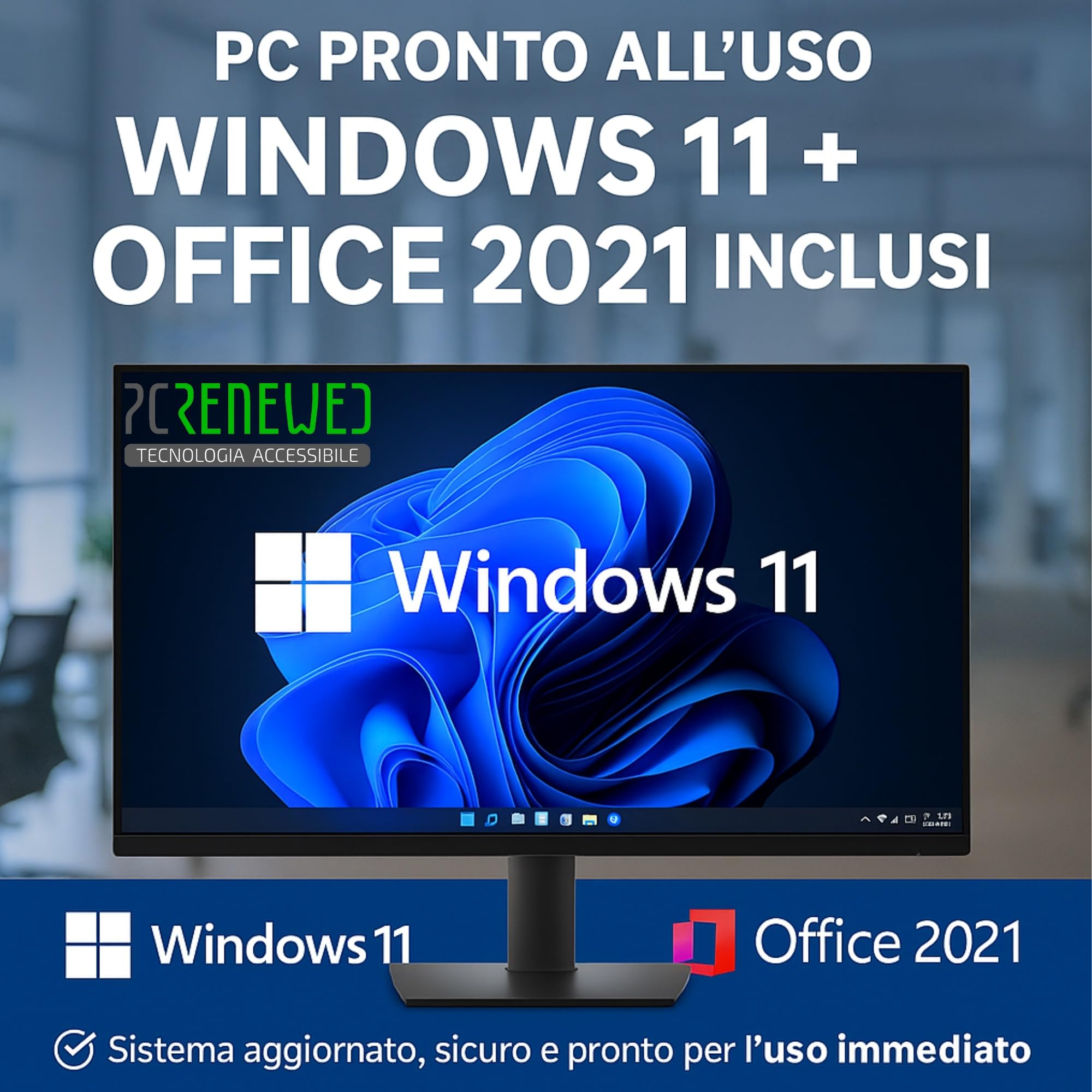 PC Fisso Ricondizionato i7 8700 fino a 4.6GHz | Monitor 27" DELL | 32GB RAM | DVD -RW | 1TB SSD | PC Desktop Ufficio | Windows 11 Pro + Office 2021 | Mouse e Tastiera Wireless