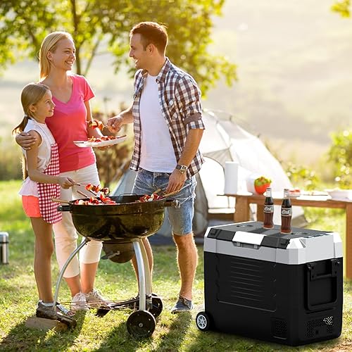 Miniatura 9 de SHAREWIN Refrigerador de coche, refrigerador de coche con ruedas, refrigerador eléctrico, congelador portátil, 4   68 , 1224 V CC, control de