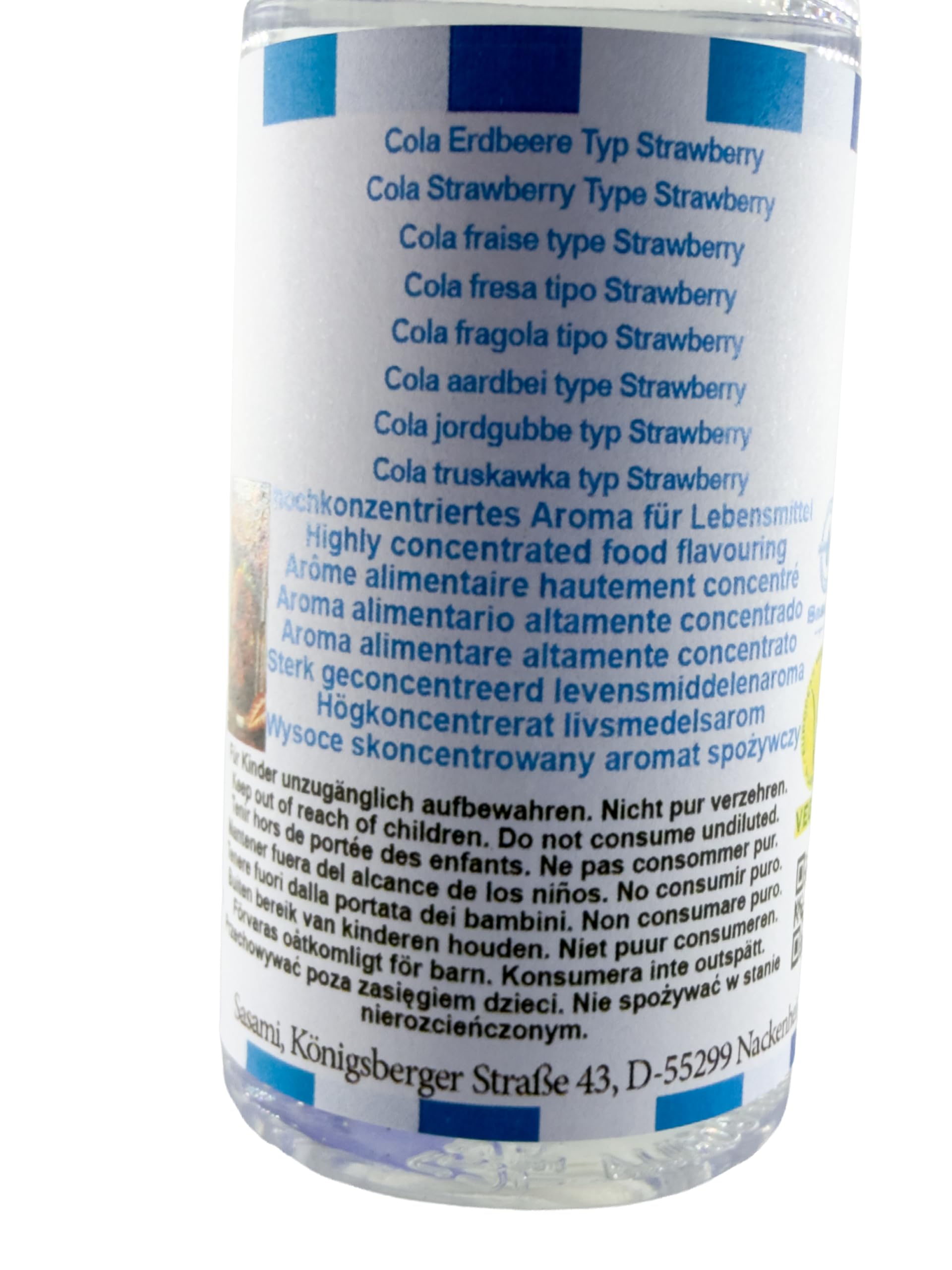 Cola fresa tipo Strawberry aroma concentrado - Vegano - Sasami - 100ml