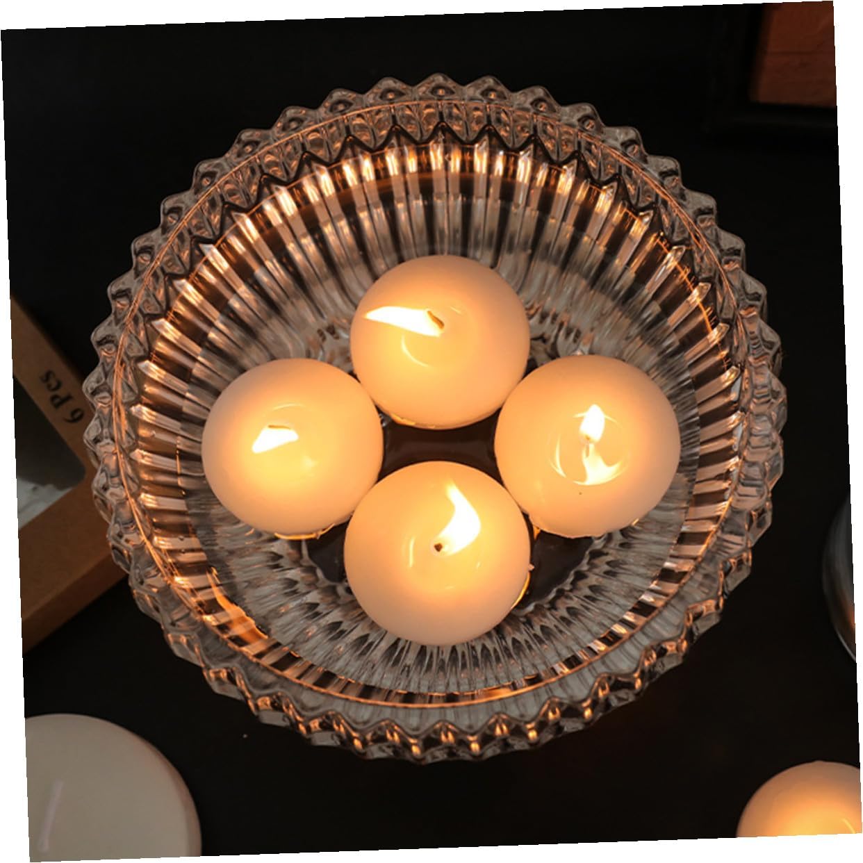 Hemobllo 6 Pieces Small White Unscented Floating Tea Candles 4.5x2.5cm Round Decorative Candles for Wedding, Birthday Party, Romantic Dinner, Pool and Outdoor Use