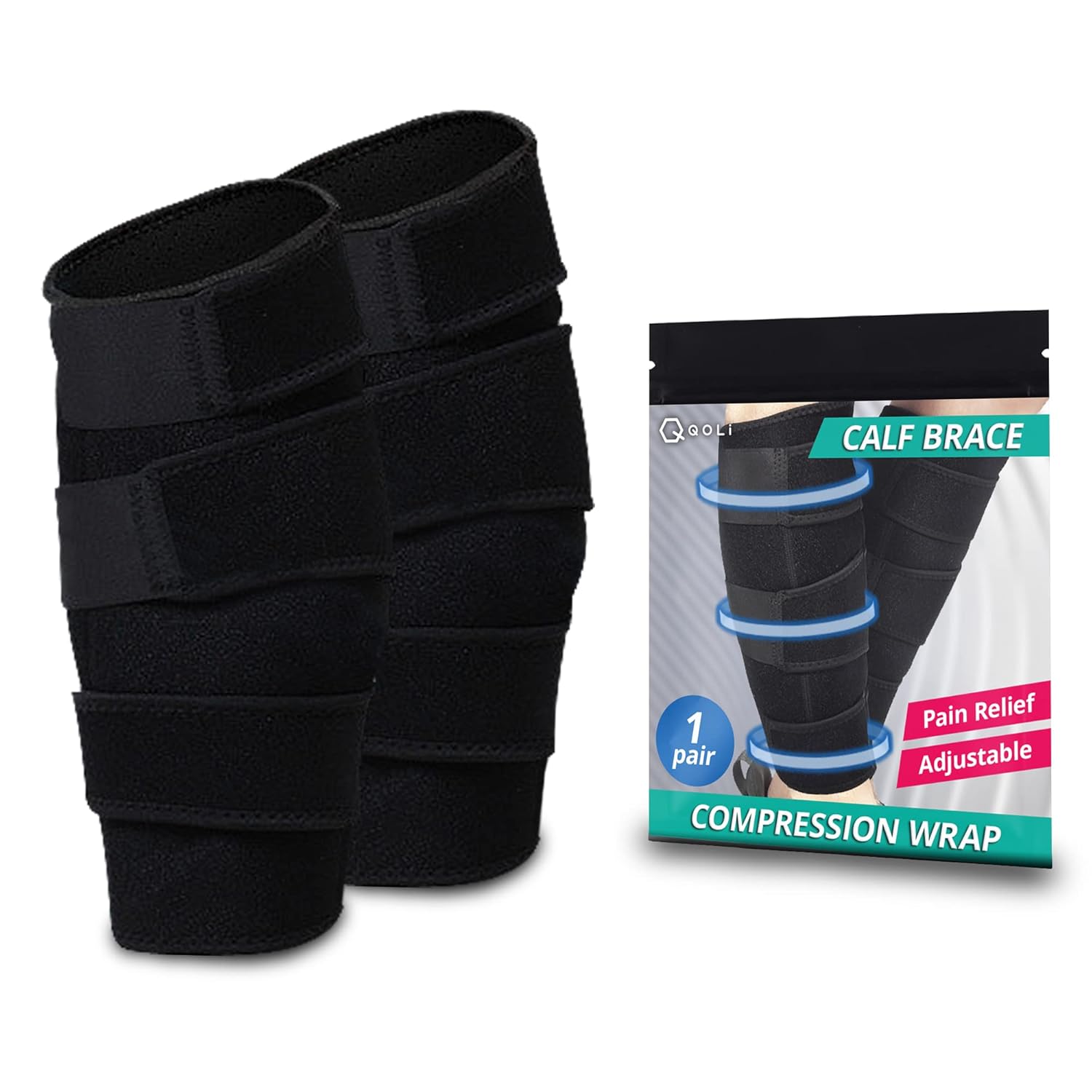 Calf Brace for Torn Calf Muscle, Adjustable Shin Splint Support, Calf