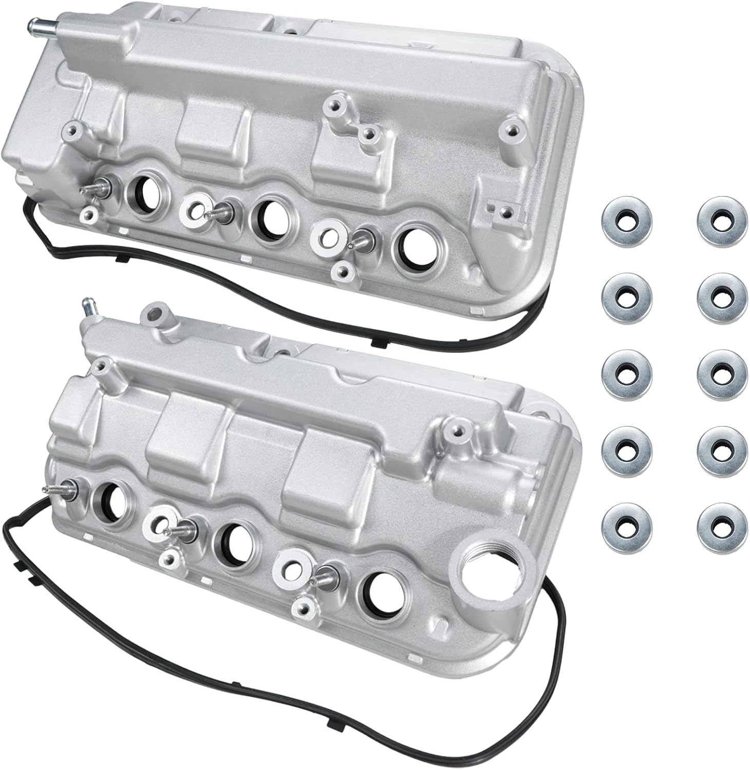 2Pcs Aluminum Valve Covers and gaskets Compatible with 2008-2012 Honda Accord 2008-2017 Honda Odyssey 2013-2015 Acura RDX 3.5L V6 Replace 12310R70A00 12320R70A00