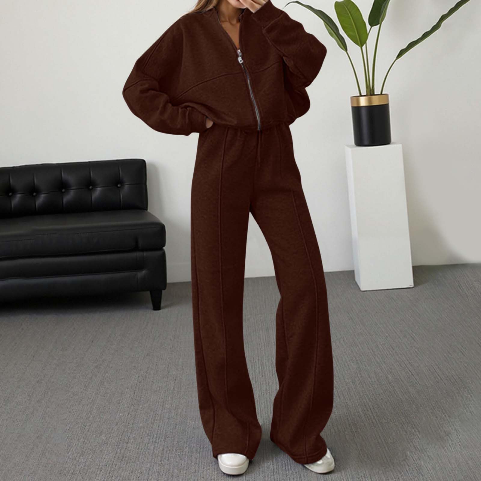 Survêtement Femme Ensemble de Veste à Zippé et Pantalon Jogging 2026
