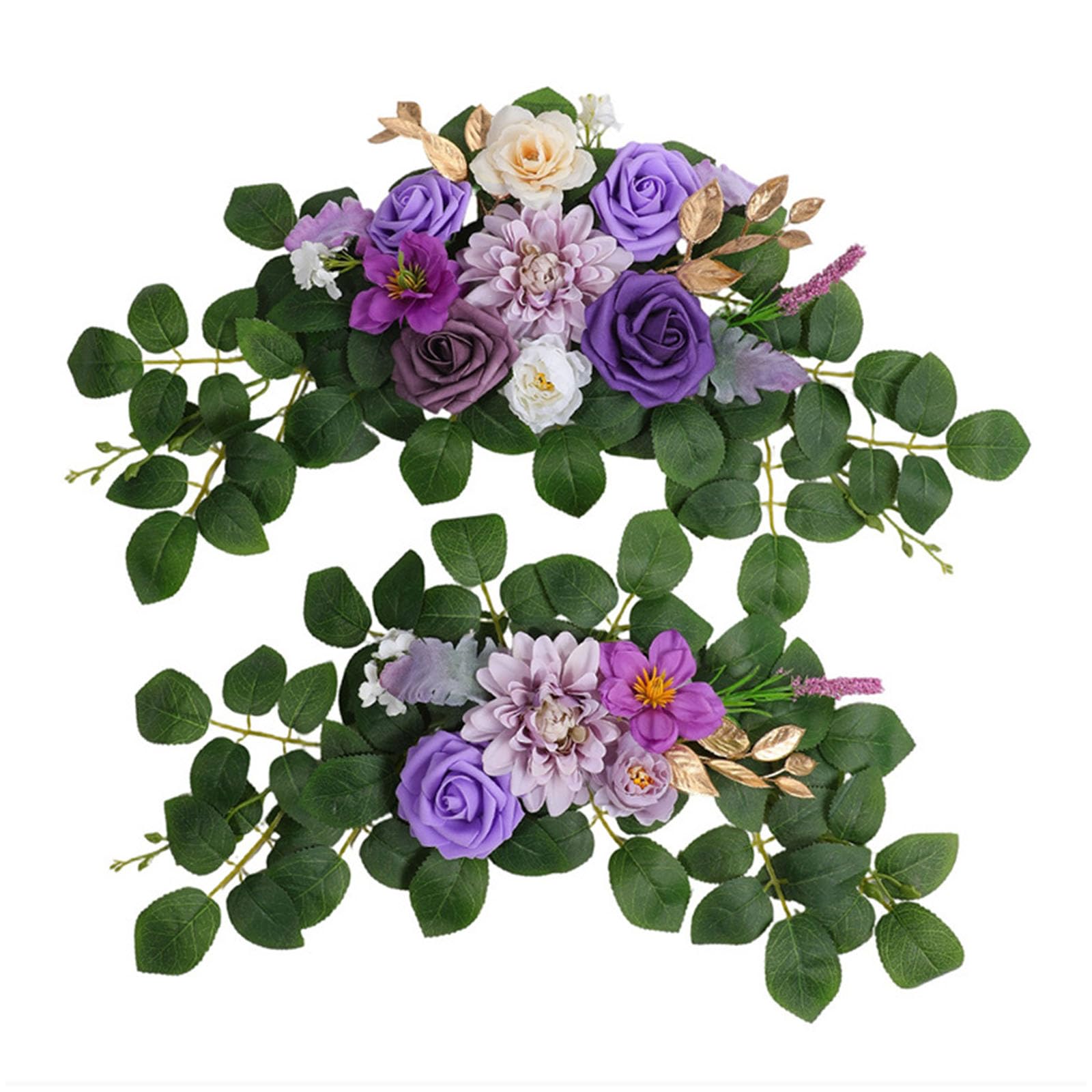 Welcome Sign with Sturdy Faux Floral Arrangement Easy Setups for Ceremony Entrance Decorations Wedding Welcome Sign Artificial Flower