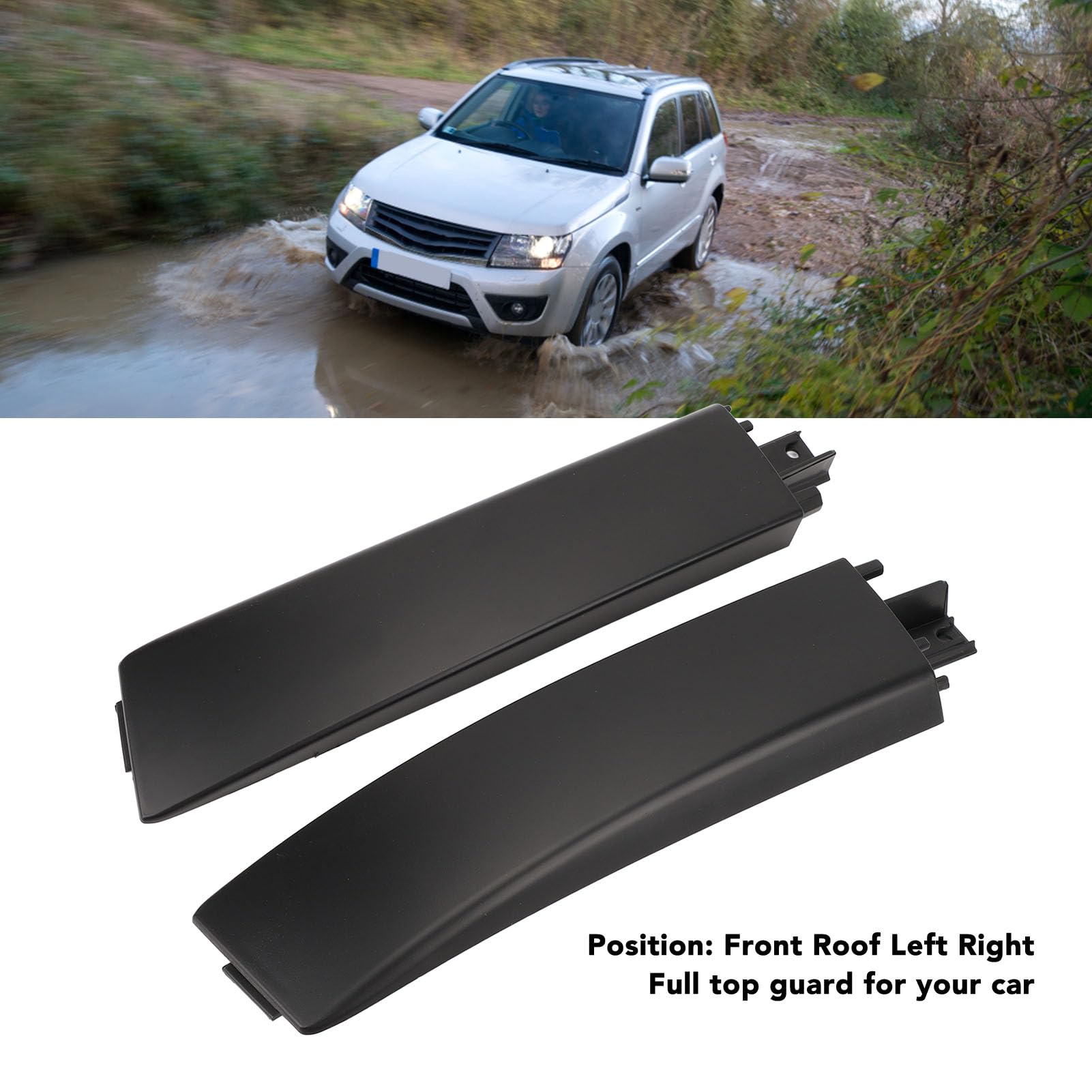 2 Pezzi Tappi Copertura Portapacchi Anteriore In ABS – Compatibile Suzuki Grand Vitara 2006-2015, Nero