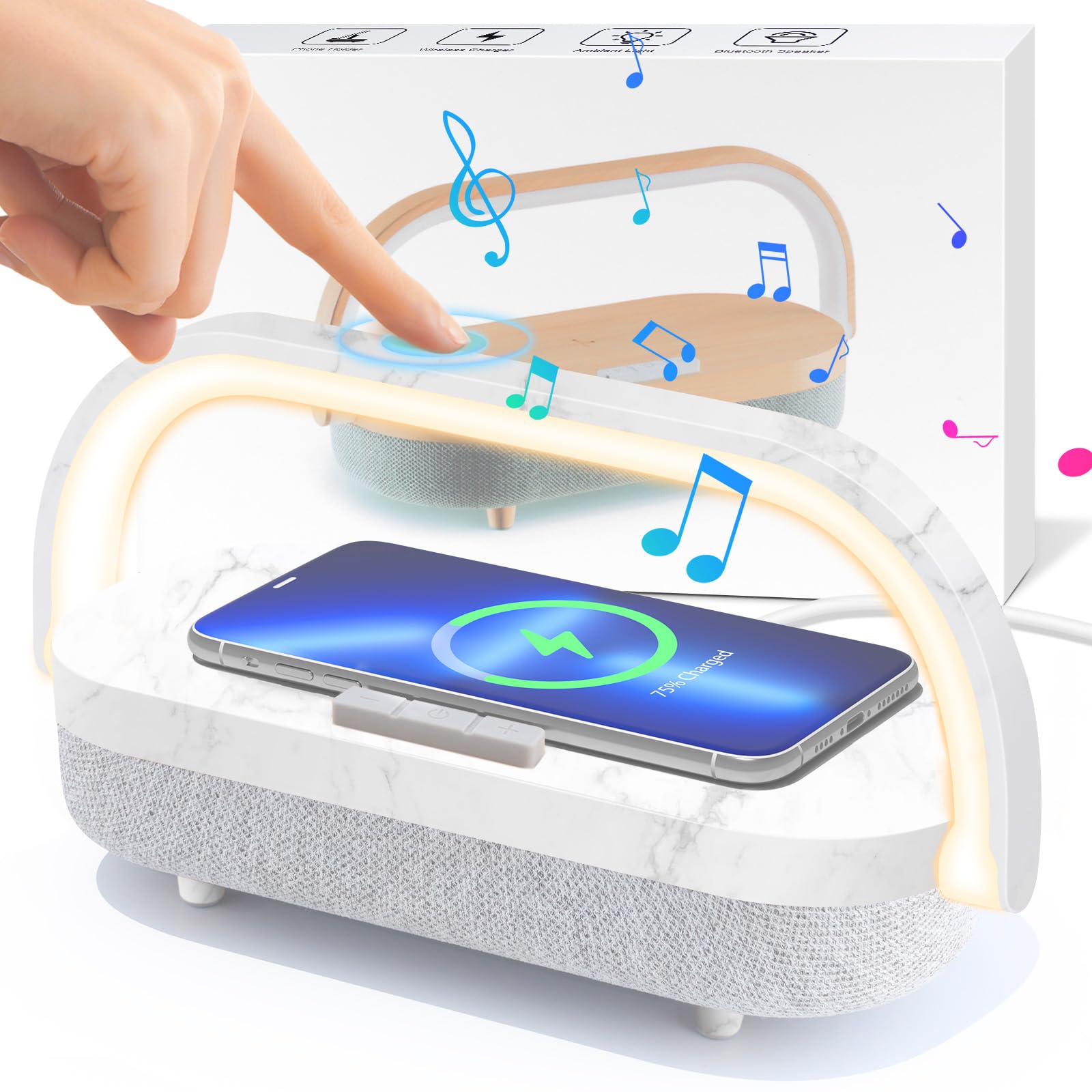 iGaur Nightstand Lamp with Wireless Charger