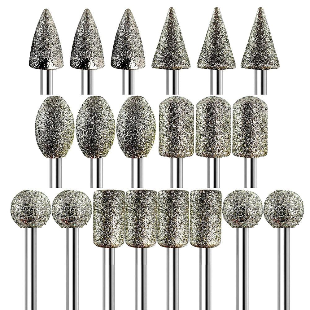 Aboiled Grinder Grinding Bits for -Tool, 20Pcs, 1/8" Shank, 120-Grit, Rotary Tool Accessories for Stone Glass Resin