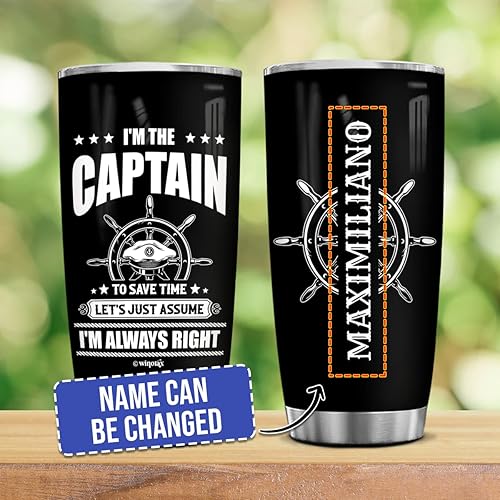 Miniatura 2 de winorax Captain Tumbler - Vaso personalizado para navegación barco y barco con aislamiento de acero inoxidable para café taza de viaje con tapa 20
