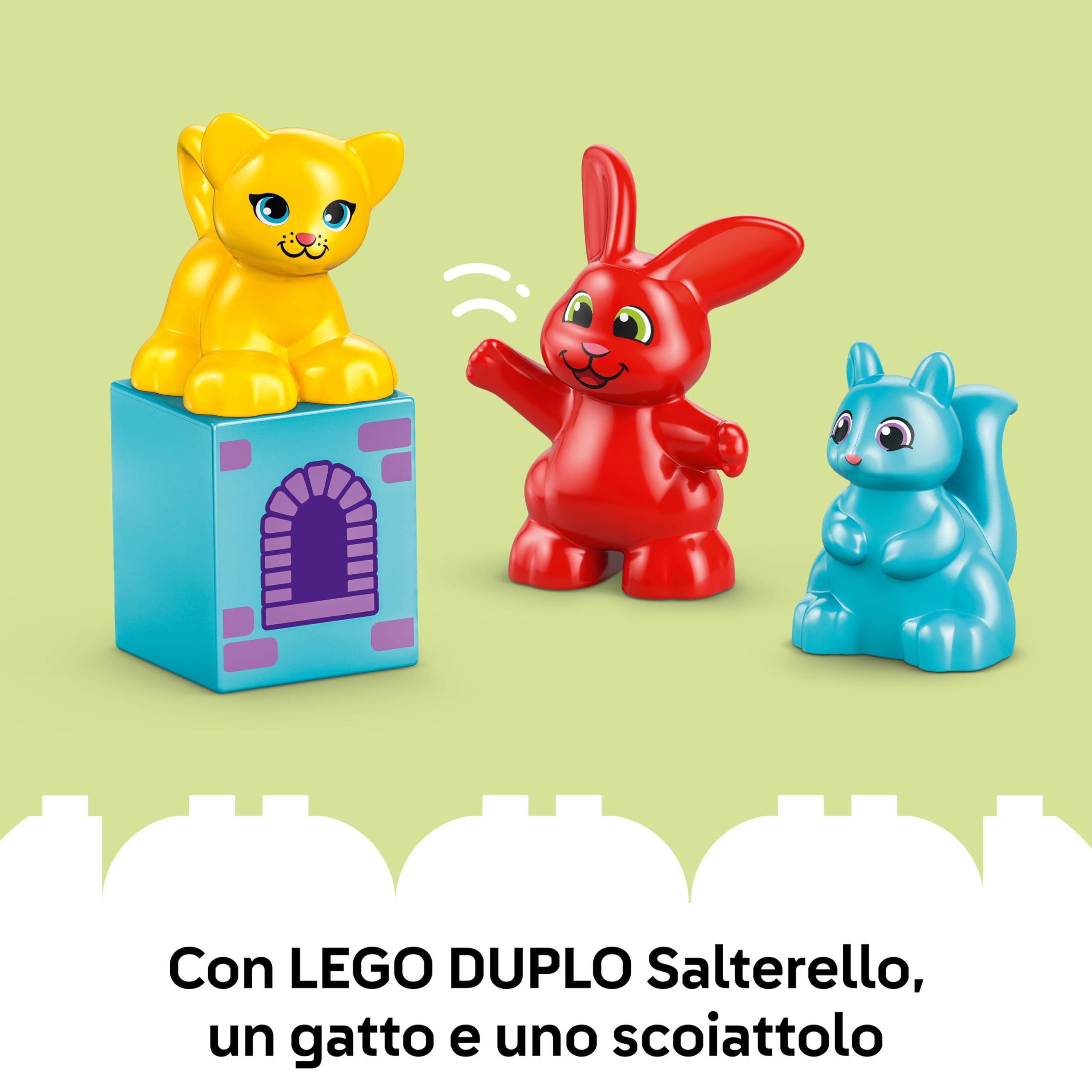 LEGO DUPLO Gioco al Castello con Salterello - Giochi Educativi per la Motricità Fine con 3 Animali Giocattolo, Castello e Gioco da Tavolo con Freccia Girevole - Regalo per Bambini da 3 Anni - 10450