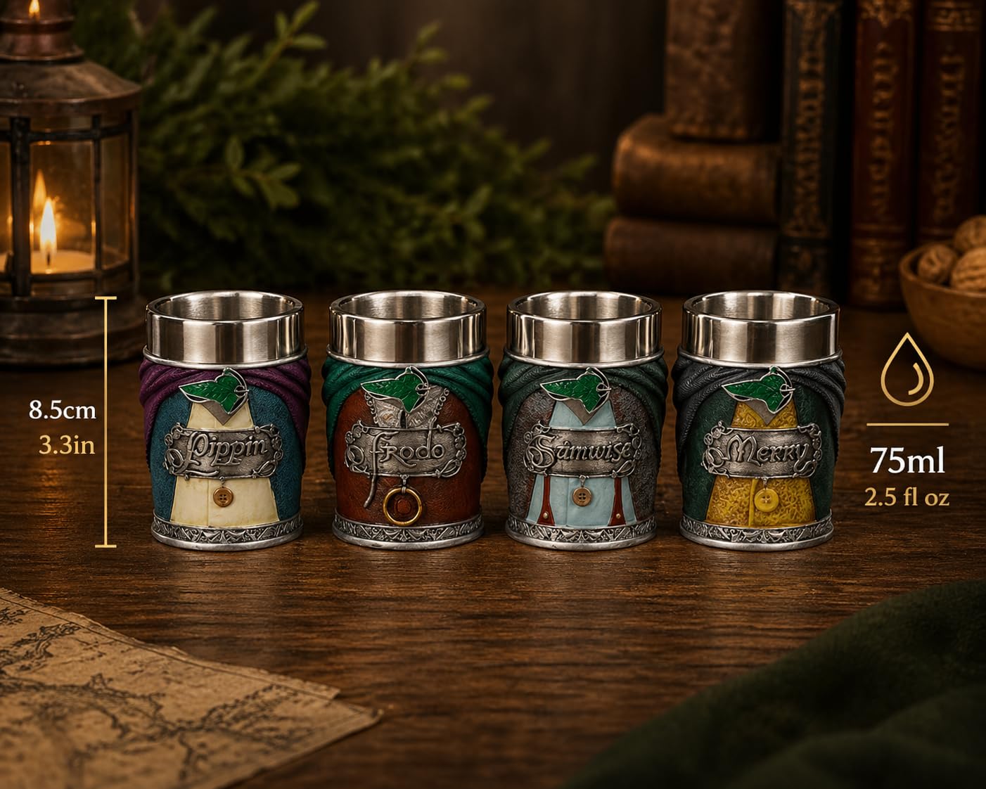 Nemesis Now Ensemble de verres à shot Hobbit sous licence officielle Seigneur des Anneaux Multicolore 0 cm B5892V2