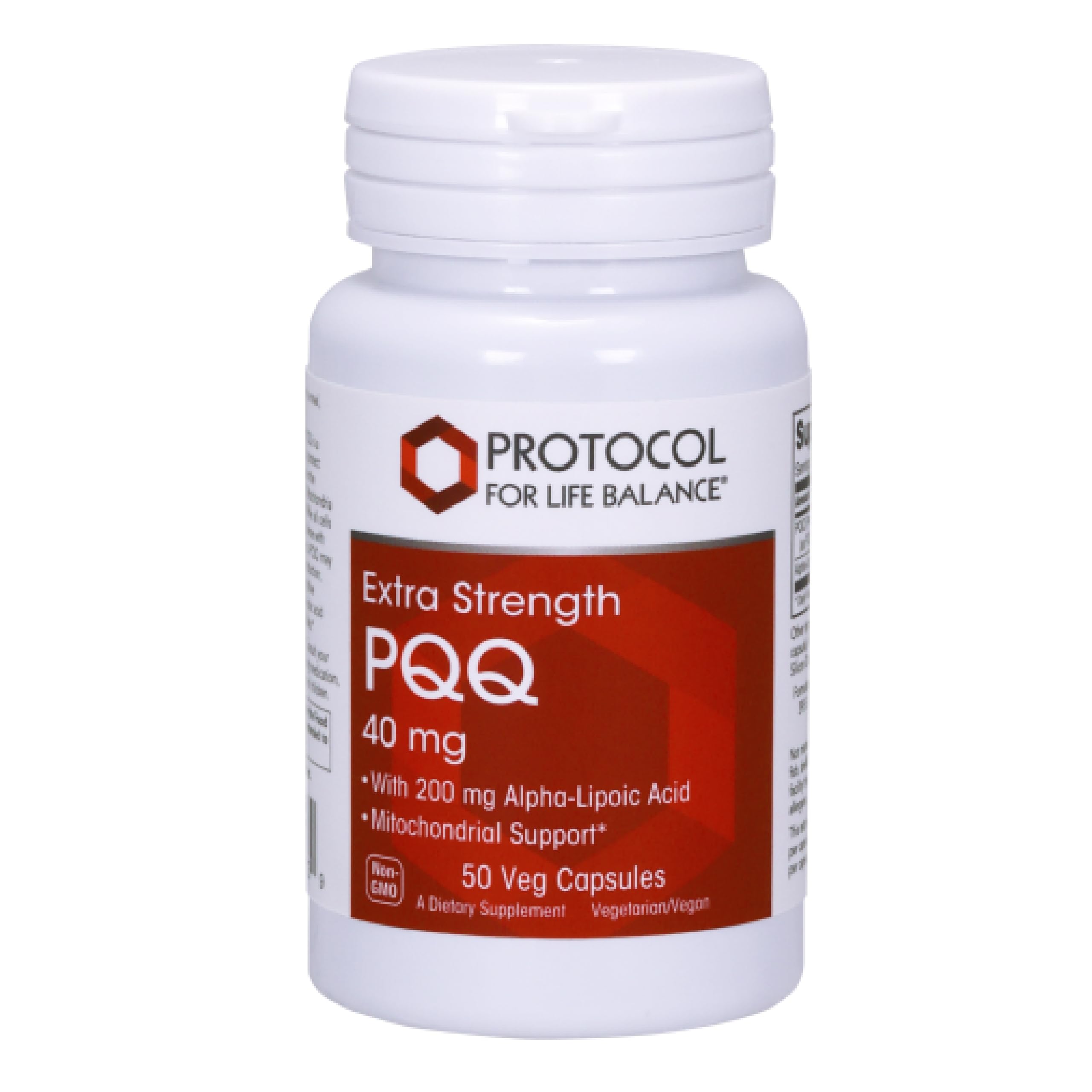 PROTOCOL FOR LIFE BALANCE Extra Strength PQQ 40mg, Heart, 50 Veg Caps
