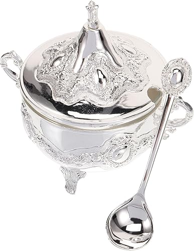 DOITOOL Tarros de condimento de plata de gama alta Almacenamiento de curry de azúcar sal con cuchara para cocina