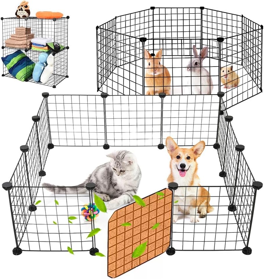Parque Jaula Plegable Para Mascotas Pequeñas - 59x38 Cm, Con Puerta, Fácil Montaje