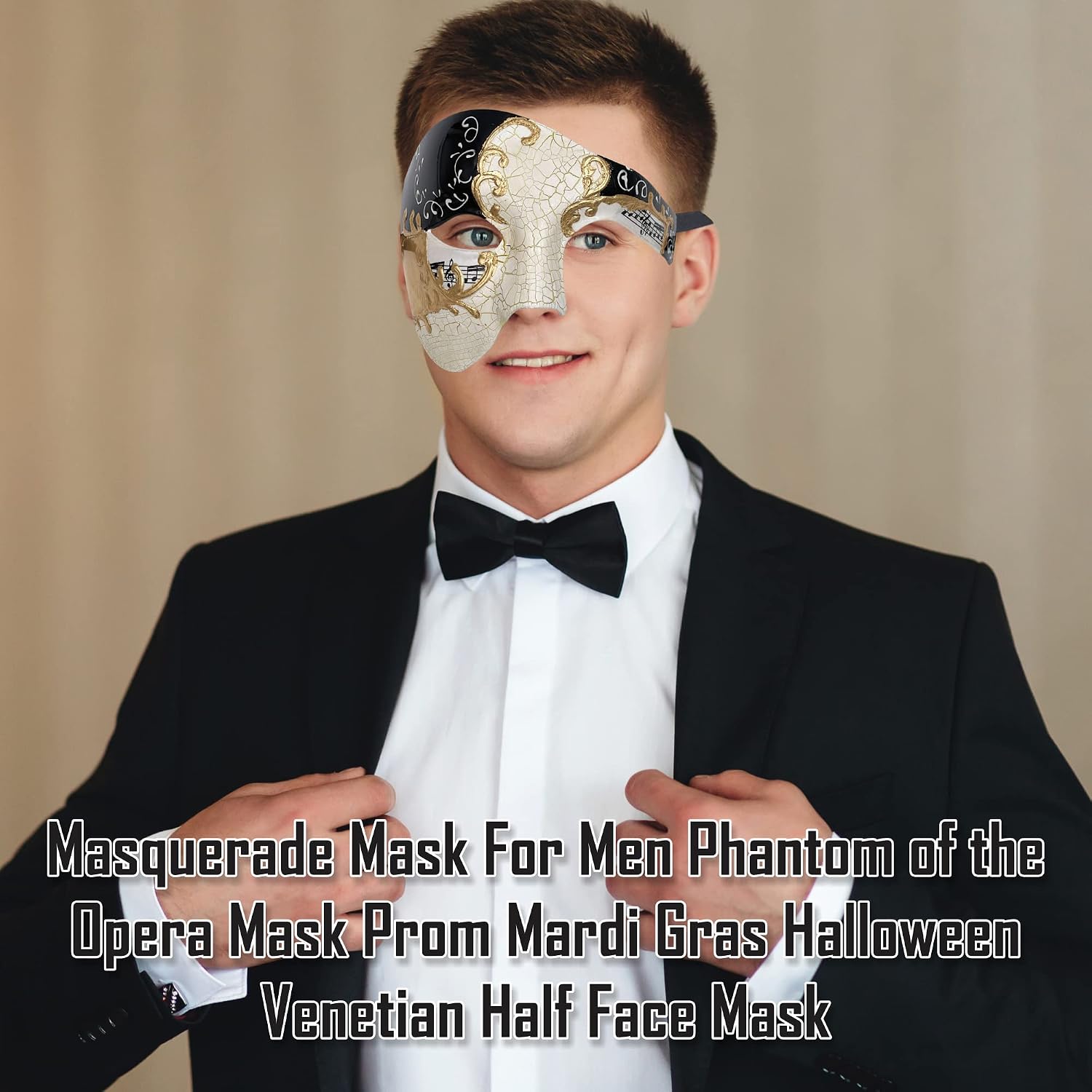 Masquerade Mask For Men Phantom Of The Opera Mask Prom Mardi Gras Haloween Venetian Half Face Mask