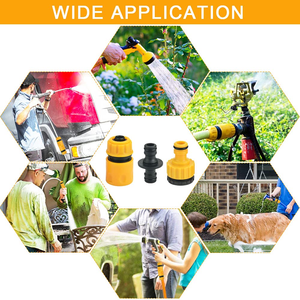 GOLRISEN 20 stuks tuinslangaansluitingen inclusief 10 1/2 inch snelkoppeling, 5 adapters van 1/2 inch naar 3/4 inch en 5 twee-weg verbindingsstukken van kunststof voor irrigatieslang GOLRISEN 20 stuks tuinslangaansluitingen inclusief 10 1/2 inch snelkoppeling, 5 adapters van 1/2 inch naar 3/4 inch en 5 twee-weg verbindingsstukken van kunststof voor irrigatieslang