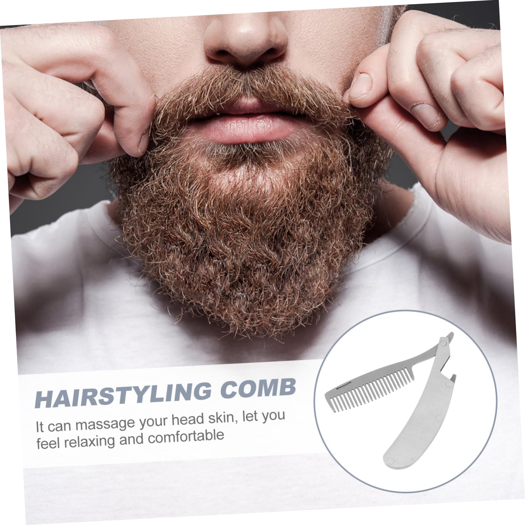 3pezzi Pettine Mini Acciaio Inossidabile Portatile Foldable e Antistatico Per Styling Barba e Strumento Compatto Da Viaggio Per Uomini