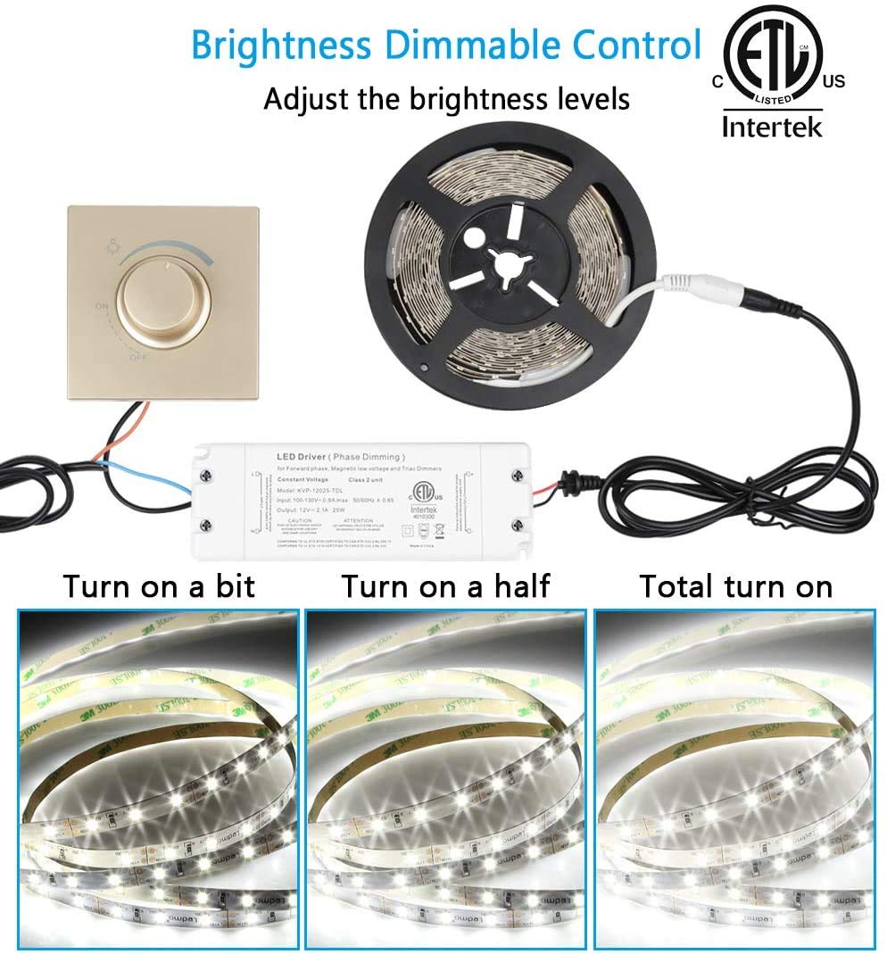 25W Dimmable Driver LED Power Supply - ETL 12V DC Dimming LED Drivers Transformer Compatible with Lutron, Leviton