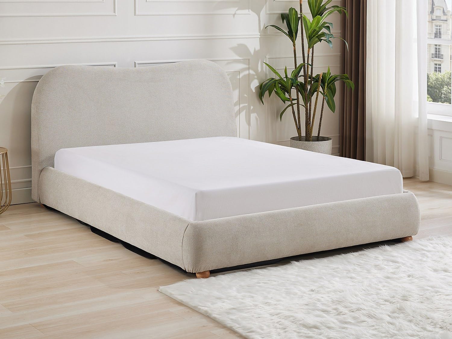 Vente-unique-Canapé abatible 160 x 200 cm - Tela - Beige - VANARI