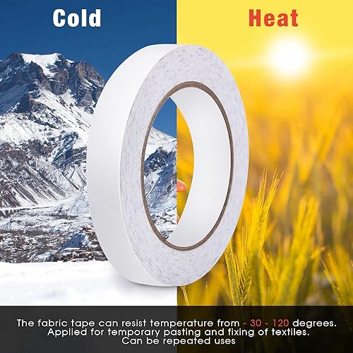 Miniatura 4 de Outus Cinta adhesiva de doble cara para dobladillo, cada una de 54.6 yardas, sin planchado, para alteraciones de pegado de ropa, tela, vestido, tela