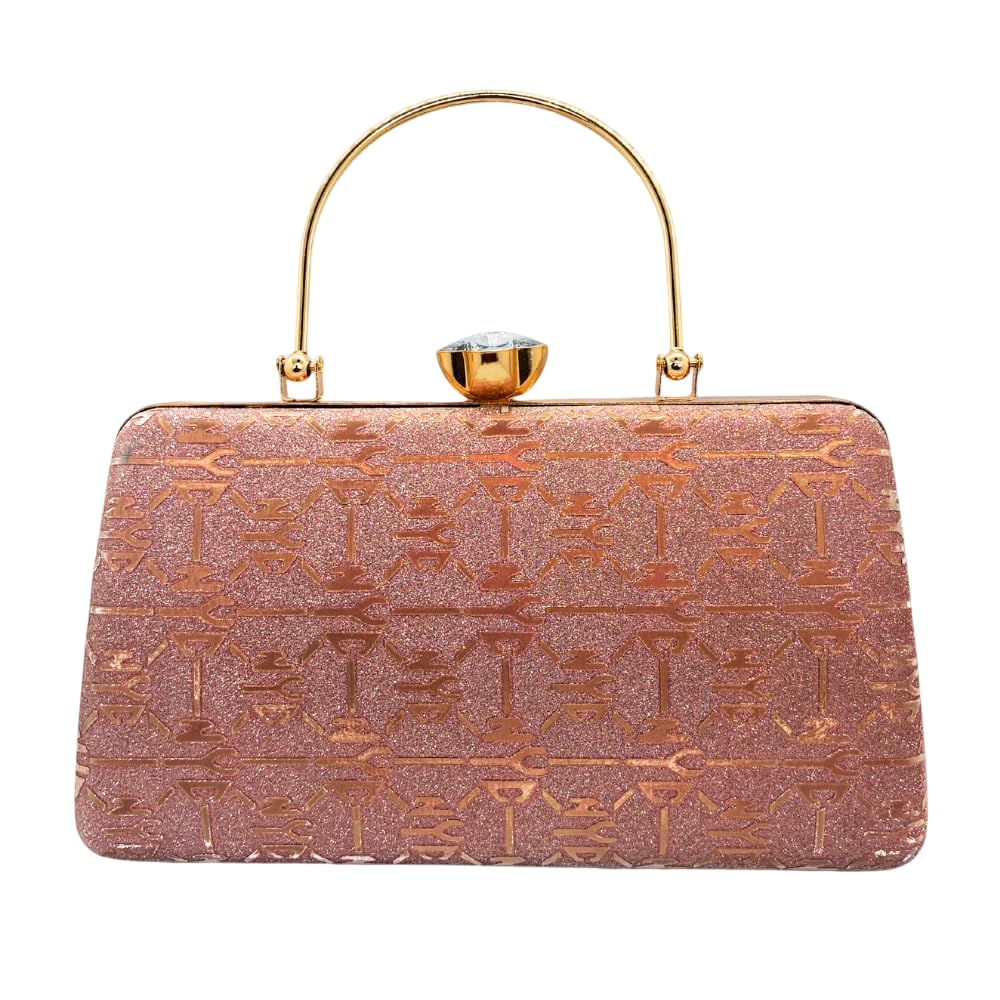 Women's Evening Clutch Bag, Shine Finish with Elegant Metal Top Handle and Detachable Chain, Ideal Party Purse for Weddings, Receptions, and Formal Events-image-48