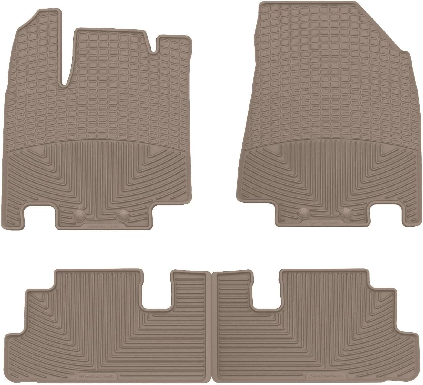 WeatherTech All-Weather Floor Mats for Nissan Pathfinder, QX60 1st & 2nd Row (W601-W602), Black